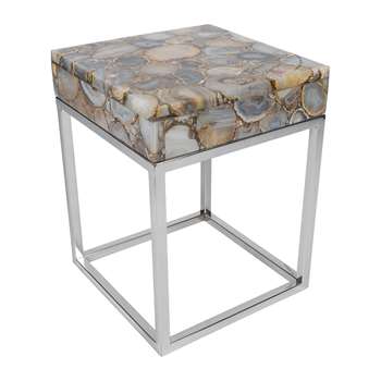 A by Amara - Cube Top Agate Table (H47 x W36 x D36cm)