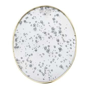 A by Amara - Oval Aged Glass Mirror - Gold - Small (H49.5 x W40 x D3cm)
