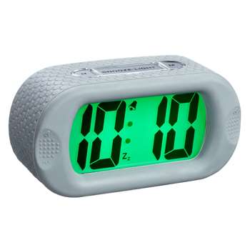Acctim Silicone Jumbo LCD Smartlite® Alarm Clock, Grey (H7 x W14 x D5cm)