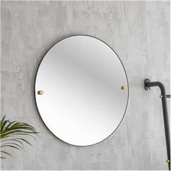 Adelphi Black Round Mirror (Diameter 55cm)