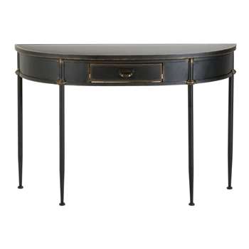 ALIENOR - Black Metal 1-Drawer Console Table (H80 x W120 x D44cm)