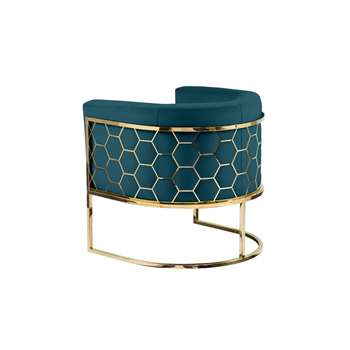 Alveare tub chair Brass - Peacock (H75 x W75 x D70cm)