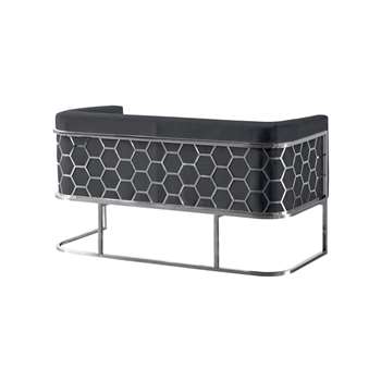 Alveare Two Seat Sofa - Silver - Smoke (H78 x W139 x D68cm)