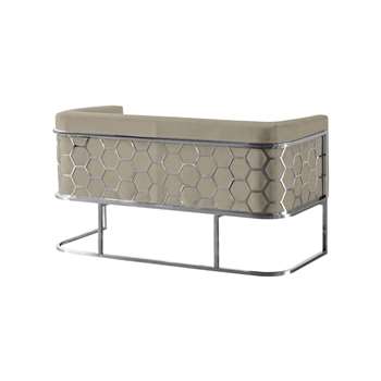 Alveare Two Seat Sofa - Silver - Taupe (H78 x W139 x D68cm)