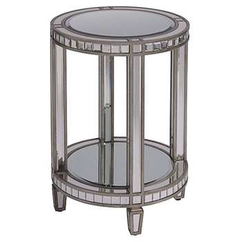 Antoinette Toughened Mirror Side Table (H66 x W45 x D45cm)