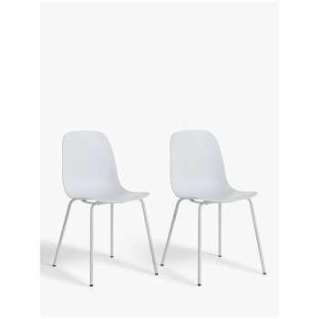 ANYDAY John Lewis & Partners Whitby Dining Chairs, Set of 2, White (H84 x W44 x D50cm)