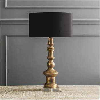 Ardenne Golden Turned Wooden Lamp (H52 x W13 x D13cm)