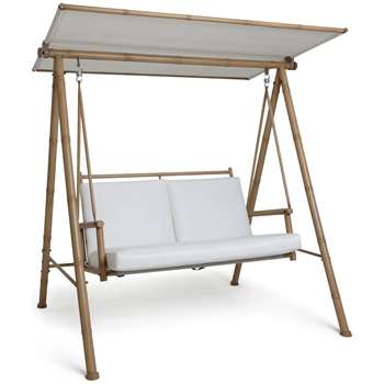 Argos Home 2 Seater Metal Garden Swing Chair - Natural (H170 x W163 x D129cm)