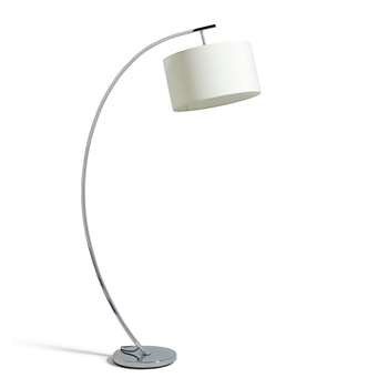 Argos Home Clane Chrome Arch Floor Lamp - Cream (H160 x W30 x D30cm)
