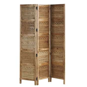 ARIZONA Engraved Mango Wood Screen (H171 x W120.5 x D2cm)
