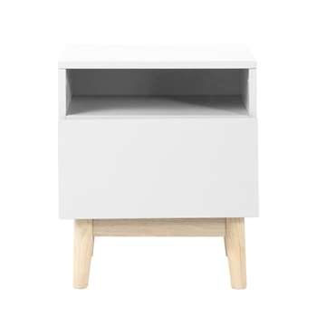 ARTIC Vintage Bedside Table in White (46 x 40cm)