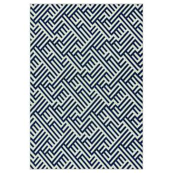 Asiatic Antibes Inside & Out Geometric Rug - Blue (H160 x W230cm)