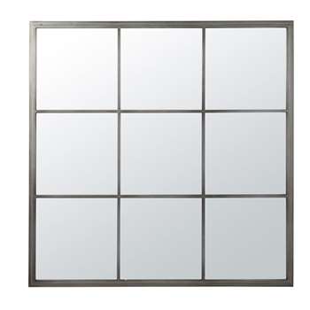 BARRY - Brushed Metal Mirror (H110 x W110 x D3cm)