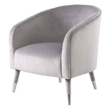Bellucci Armchair Dove Grey - Silver Caps (H77 x W69 x D70cm)
