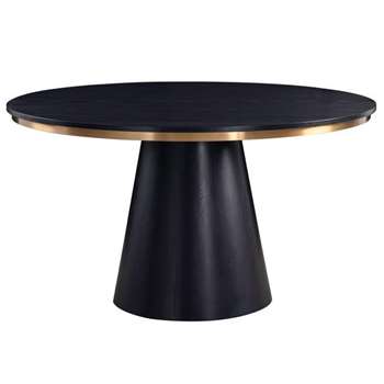 Brewster 4-6  Seat Black Dining Table (H75 x W140 x D140cm)