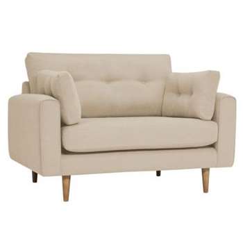 Brighton Parchment Fabric Loveseat (H86 x W133 x D98cm)