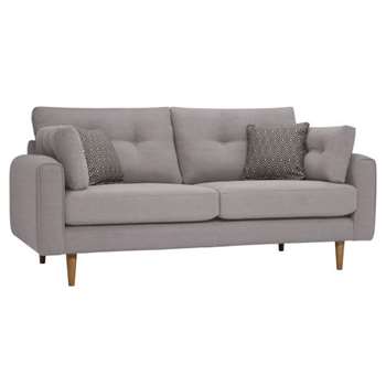 Brighton Pebble Fabric 3 Seater Sofa (H86 x W190 x D98cm)