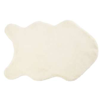 BULLE Ecru Faux Fur Rug (H60 x W90 x D5cm)