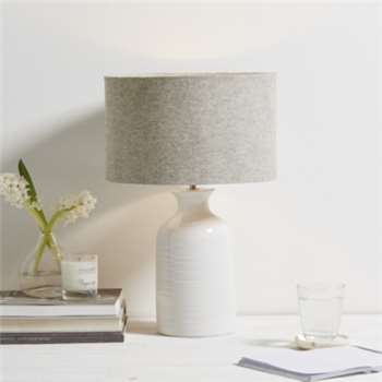 Ceramic Small Bottle Table Lamp - White Grey (50 x 32cm)
