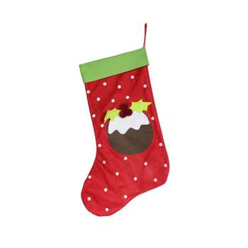 Christmas Pudding Stocking (H67 x W40cm)