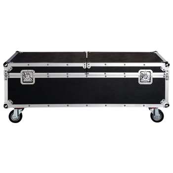 CINEMA Wooden coffee table on castors in black (45 x 120cm)