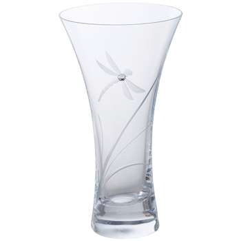 Dartington Crystal Dragonfly Vase, Small (Height 18cm)