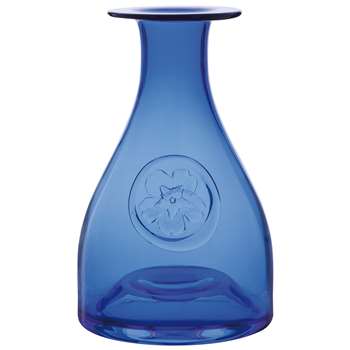 Dartington Crystal Primrose Bottle Vase, Blue (Height 22.5cm)