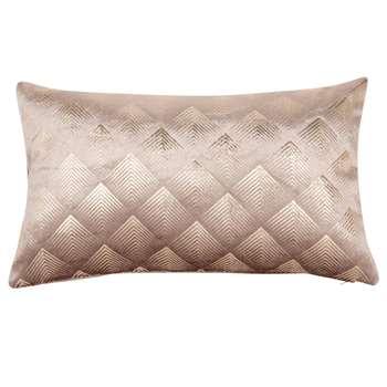 DECO - Old Rose Cushion Cover with Silver Print (H30 x W50cm)