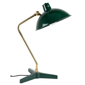 Dutchbone Devi Vintage Desk Lamp in Gloss Green (H52 x W28 x D36cm)