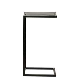 EDISON Industrial black metal side table (66 x 30cm)