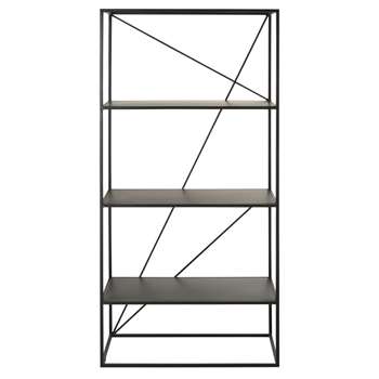 EDWIN Black Metal Shelving Unit (H180 x W85 x D40cm)