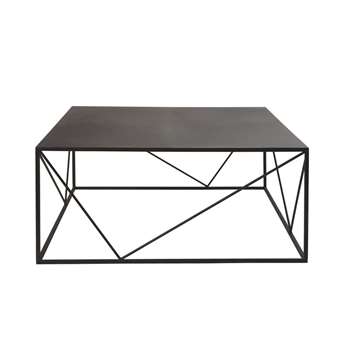 EDWIN - Square Black Metal Coffee Table (H40 x W90 x D90cm)