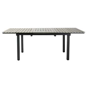 ESCALE Garden table in imitation wood composite and aluminium in grey (76 x 157cm)