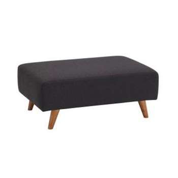 Evie Plain Charcoal Fabric Footstool (H41 x W95 x D63cm)