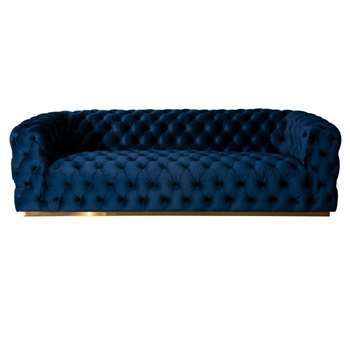 Frankfurt Three Seat Sofa – Navy Blue (H72 x W242 x D92cm)