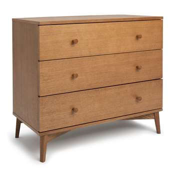 Habitat Kirk 3 Drawer Chest - Walnut (H75.5 x W80 x D40cm)