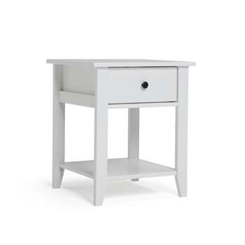 Habitat Minato 1 Drawer Side Table - White (H58 x W50 x D50cm)