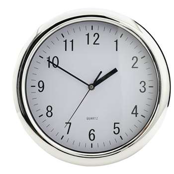 Habitat Quartz Wall Clock - Chrome (H29 x W29 x D5.5cm)