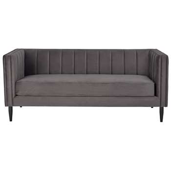 Habitat Vanessa 3 Seater Velvet Sofa - Grey (H72 x W174 x D78cm)