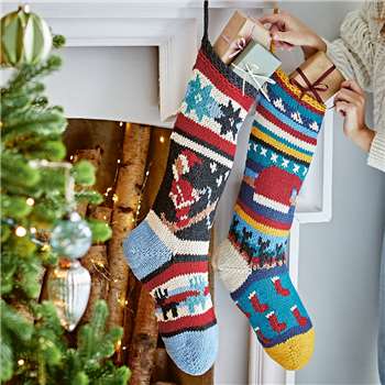 Hand Knitted Christmas Stockings In Organic Cotton (H60 x W16cm)