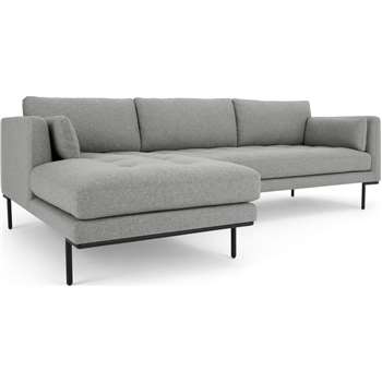 Harlow Left Hand Facing Chaise End Sofa, Ash Grey (H83 x W264 x D170cm)