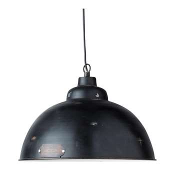HARVEY - Metal Industrial Ceiling Light in Black (H26 x W38 x D38cm)