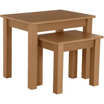 HOME Nest of 2 Tables - Oak Effect (Width 56cm)