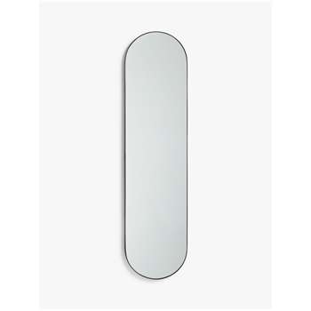 House by John Lewis Ellipse Hallway Mirror, Black (H122 x W32 x D3cm)