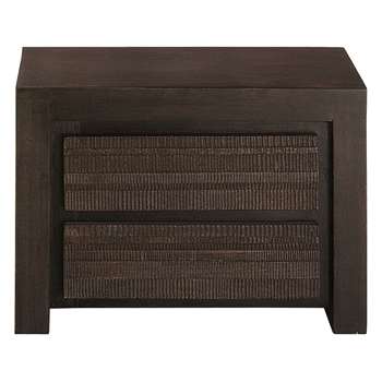 JAVA Solid mango wood bedside table with drawers (35 x 50cm)