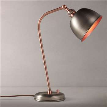 John Lewis Baldwin Task Lamp Pewter / Copper (47 x 36cm)