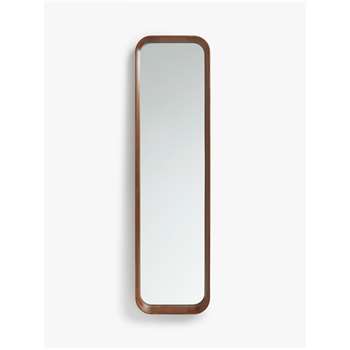 John Lewis & Partners Astrid Rounded Corner Mirror, Walnut Wood (H123 x W33 x D6cm)