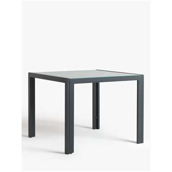 John Lewis & Partners Miami Ceramic Glass Top 4-Seat Garden Table, Grey (H75 x W95.3 x D95.3cm)