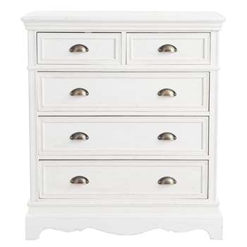 JOSÉPHINE 5-Drawer Chest in White (96 x 85cm)
