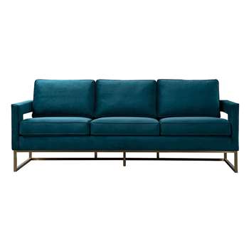 Kenza Three Seat Sofa  – Peacock (H96 x W220 x D75cm)